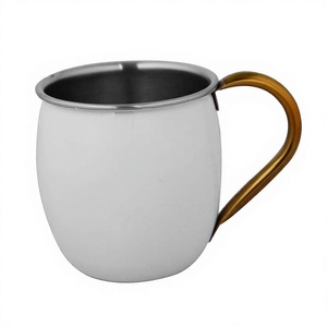 Tasse mule de Moscou en acier inoxydable avec poignée en cuivre de sublimation de logo de couleur tasses à cocktail de bière en métal personnalisées - Product Image 1