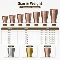 304 RVS dubbelwandige beker met horizontale ribbels, luxe metalen tumbler voor restaurants, hotels en bars, groothandel