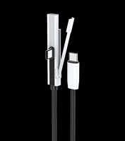 Câble de charge rapide 240W avec support pour téléphone, tablette et PC, en alliage de zinc moulé sur mesure + nylon tressé 48 brins + puce E-Marker