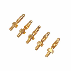 Connecteur à tête de lanterne à broche filetée M2.5 en cuivre plaqué or avec broche à ressort - Product Image 4
