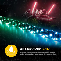 2x5FT Spiral Whip Lights, avec drapeau américain pour Sand Dune Buggy Offroad UTV ATV Polaris RZR Can-Am X3 4X4 Trucks Jeep