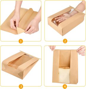 Bolsas de Papel Kraft Resellables de Alta Calidad para Envasado de Alimentos, con Ventana Transparente, Venta al Por Mayor - Product Image 5