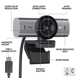 Cámara Web Logitech MX BRIO 4K Ultra HD 1080p Original, Cámara de Red en Vivo, Cámara para Videoconferencias de Oficina - Product Image 5