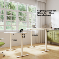Bureau électrique moderne en métal, réglable en hauteur, convertible, pour la maison, la chambre ou le bureau, double, extensible automatiquement, modulaire, pour position assise-debout