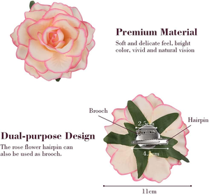 Fermagli fiore BELLEWORLD Wallflower fiore artificiale 11cm floreale spilla per capelli floreale per donne accessori per capelli da sposa - Product Image 6