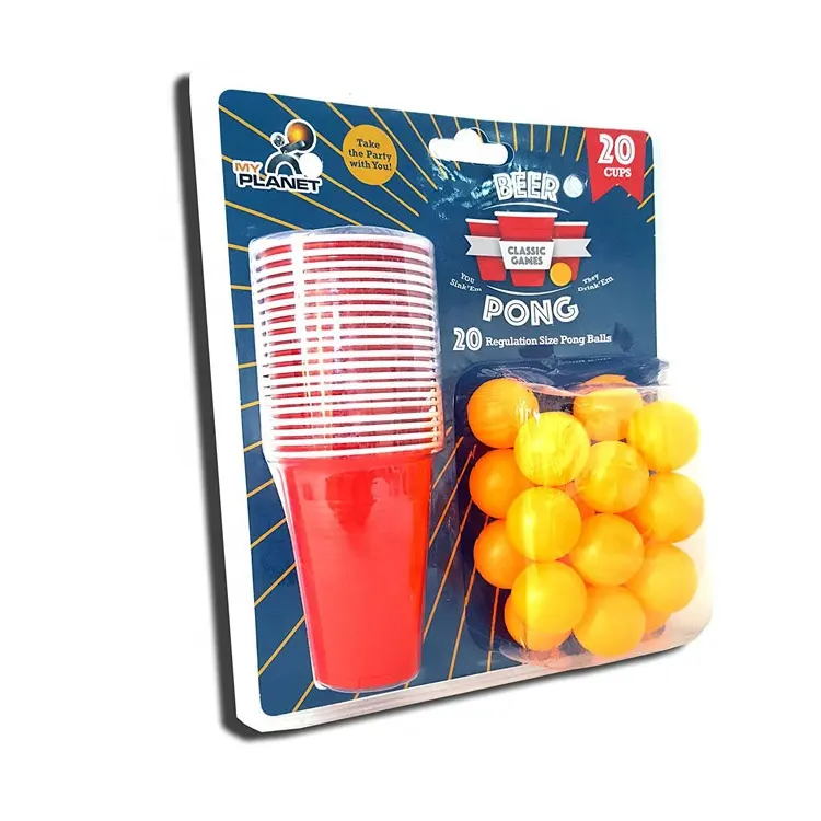 China Manufacturer 20 cups + 20 balls Beerpong Set Hot Selling Customized Beer Ping Pong Kit Beer Pong Cup Balls