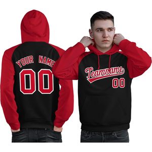 เสื้อฮู้ดดี้แบบกำหนดเอง ออกแบบข้อความส่วนตัว เสื้อสเวตเชิ้ตยูนิเซ็กซ์ สีแดงดำ ผ้าเฟรนช์เทอร์รี่ 320 กรัม สวมใส่สบาย ระบายอากาศได้ดี มีกระเป๋า เหมาะสำหรับฤดูใบไม้ร่วง - Product Image 1