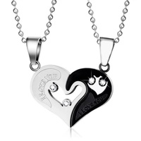 Nouveau Collier en Chaîne à Maillons en Alliage pour Couple Amoureux pour la Saint-Valentin, Pendentif Cœur Petit et Polyvalent, Prix de Gros