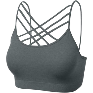 Sujetador Deportivo de Yoga para Mujer, Transpirable, Ecológico, de Color Sólido, con Tirantes Cruzados y Cuello Cuadrado, de Alta Sujeción, para Entrenamiento en el Gimnasio - Product Image 1