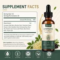 Gouttes liposomales de drainage lymphatique à marque privée OEM pour adultes, à base de racine de bardane, d'échinacée et de calendula, liquide oral 10 ml, dose quotidienne 60 ml