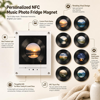 Lampe de nuit DIY OEM avec 9 disques vinyles remplaçables, haut-parleur audio, lecteur de musique rotatif en acrylique vierge, aimant de réfrigérateur NFC