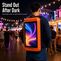 Sac à dos publicitaire portable avec écran LED numérique de 13,3 pouces, lecteur d'affichage mobile extérieur avec WiFi USB