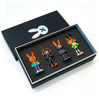 Boîte cadeau rectangulaire rigide de luxe avec doublure en éponge noire, impression quadricolore découpée au laser pour l'emballage de jouets de collection