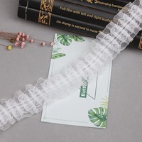 Bordure en dentelle plissée en polyester solide de 4 cm (1,6 pouce) en fil de neige, style Europe-Amérique pour vêtements, textile de maison et bricolage