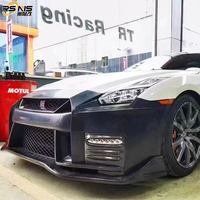 Pour Nissan GTR R35 amélioré voiture pare-chocs jupe latérale becquet avec calandre légère Nismo Style fibre de verre Kit de carrosserie en Fiber de carbone