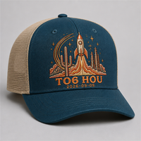Casquette Trucker Vintage à 5 Panneaux avec Impression High Crown, Visière en Mousse et Dos en Maille, Style West Coast Chicano Streetwear Urbain, Vente en Gros