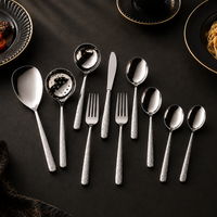 Ensemble de couverts modernes réutilisables en acier inoxydable 304, finition miroir, avec étui portable pour hôtels, restaurants, traiteurs, vente en gros
