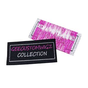 Étiquettes tissées de luxe personnalisées avec logo, étiquettes pour perruques, étiquettes et marqueurs capillaires à paillettes avec nom - Product Image 3