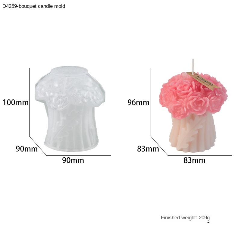 D4259-Stampo per candela bouquet