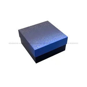 Custom wholesale creative luxury deep blue star sky Valentine's day birthday gift square paper box for wife girl friend