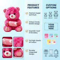 Ours en peluche personnalisable 7 couleurs, long, en mousse à mémoire de forme, super doux, animal en peluche, oreiller bonbon amour, cadeau d'anniversaire 2026
