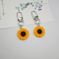 Porte-clés Tournesol en Alliage de Zinc, Forme Cœur, avec Fermoir Mousqueton, Breloque de Sac, Petit Cadeau - Source Directe - Meilleure Vente