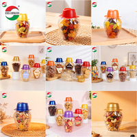 Pot à noix en forme de chapeau de qualité supérieure, transparent, vide, en plastique PET, récipient de stockage alimentaire pour pistaches, noix de cajou, amandes, chocolat, biscuits