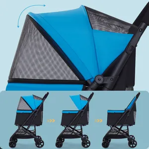 Hữu ích có thể gập lại dễ dàng con chó pram vật nuôi xe đẩy thoải mái vật nuôi mèo giỏ hàng tàu sân bay du lịch ngoài trời vật nuôi xe đẩy