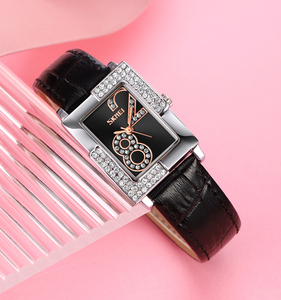 Elegant Luxury Women's Quartz <strong>Watch</strong> <strong>Rectangle</strong> Alloy Dial Pointer Display 16mm Band Width Waterproof Leather Strap - Product Image 1