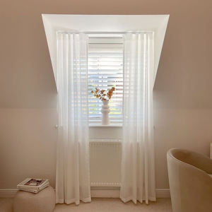 Voilages en tulle texturé lin fin personnalisables, plissés floraux de haute qualité, pour chambre, hôtel, bureau, avec fonction d'ombrage en format corde - Product Image 3