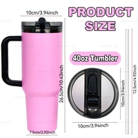 Gobelet à paille rabattable Messi GOAT rose 40oz 2026, compatible avec le porte-gobelet de voiture, couvercle 100% étanche, prêt à être expédié, couvercle de remplacement