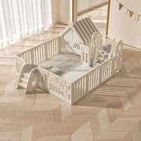 Parc de jeu pour bébé Vsuch avec maisonnette, motif éléphant mignon, clôture d'activités pour enfants, espace de sécurité pour usage intérieur à la maison