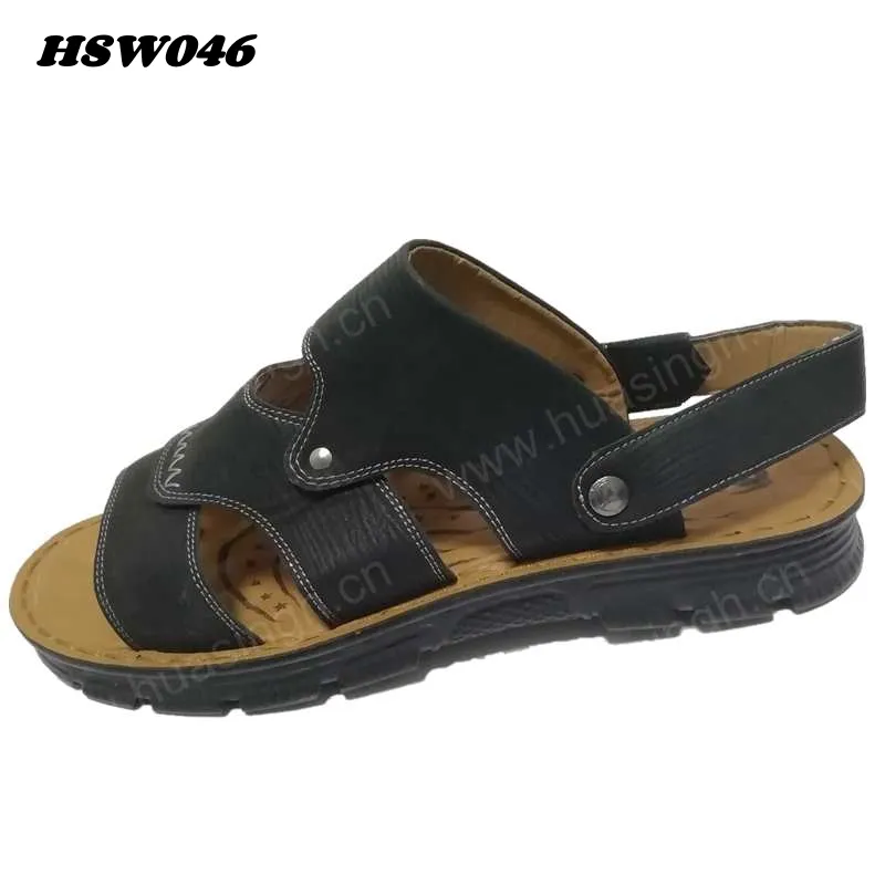 CMH Wholesale Summer Custom Logo Slippers With Adjust Belt Simple Design Open Toe Oversize Men Sandy Shore Shoes HSW046