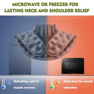 Envoltura para el cuello calentada en el microondas, almohadilla térmica húmeda para el cuello y los hombros para aliviar el dolor ponderado extra grande - Product Image 4