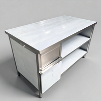 Table de préparation en acier inoxydable avec tiroir et rangement intégré, plan de travail de cuisine sur mesure pour salon de thé, snack-bar, café