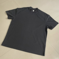 T-shirt Homme Y-X à Col Montant et Manches Courtes, Coupe Ample Épaules Tombantes, 100% Coton Biologique, Coupe Boxy, T-shirt Uni à Imprimer
