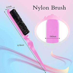 Wholesale Custom 3 Pcs Portable Multicolor Nylon Hair Styling Comb Set with Edge Control & Rat Tail Brushes-Eco-friendly Durable - Product Image 2