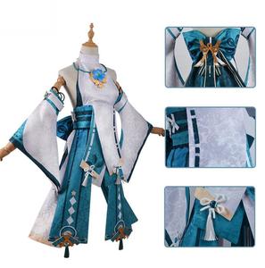 Ecowalson <span class=keywords><strong>Yae</strong></span> <span class=keywords><strong>Miko</strong></span> <span class=keywords><strong>Cosplay</strong></span> <span class=keywords><strong>Genshin</strong></span> <span class=keywords><strong>Impact</strong></span> disfraz vestido turquesa disfraces de Halloween para mujeres nueva peluca vestido traje de fiesta - Product Image 5