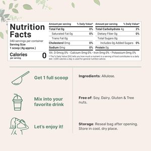 Vitahealthy ผงสารให้ความหวาน allulose, น้ำตาลจากพืชเป็นศูนย์แคลอรี่สำหรับอาหาร Keto และผงให้ความหวาน allulose มังสวิรัติ - Product Image 2