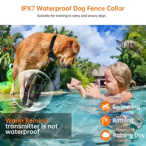 การออกแบบใหม่รั้วปลอกคอสุนัขไฟฟ้า IPX7 สําหรับสุนัข 3 ตัวในร่มและกลางแจ้งระบบรั้วสุนัขไร้สายขนาด 10-120 ฟุต