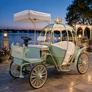 Chariot Électrique Rose en Forme de Citrouille pour Adultes, Carrosse de Princesse Premium pour Fêtes Thème <span class=keywords><strong>Barbie</strong></span>, Fêtes d'Été pour Filles et Camps d'Été - Product Image 6
