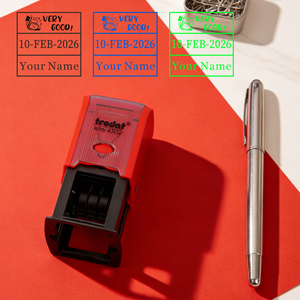 Timbro Autoinchiostrante Personalizzabile in Plastica 43132 con Data e Testo Regolabili (<span class=keywords><strong>Anno</strong></span> Mese Giorno) con Stampa Multicolore per Ufficio/Scuola - Product Image 5