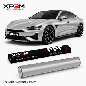 ฟิล์มหุ้มรถยนต์ XP3M ซาตินอะลูมิเนียม เมอร์คิวรี่ แมทซาติน TPU สี PPF ความหนา 7.5 มิล ซ่อมแซมตัวเองได้ ป้องกันรอยขีดข่วน ป้องกันการเหลือง ติดตั้งแบบเปียก - Product Image 1