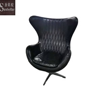 Fauteuil Aviateur à dossier haut, style vintage du milieu du siècle, en cuir pleine fleur, fauteuil pivotant de bureau, fauteuil à bras en cuir vieilli