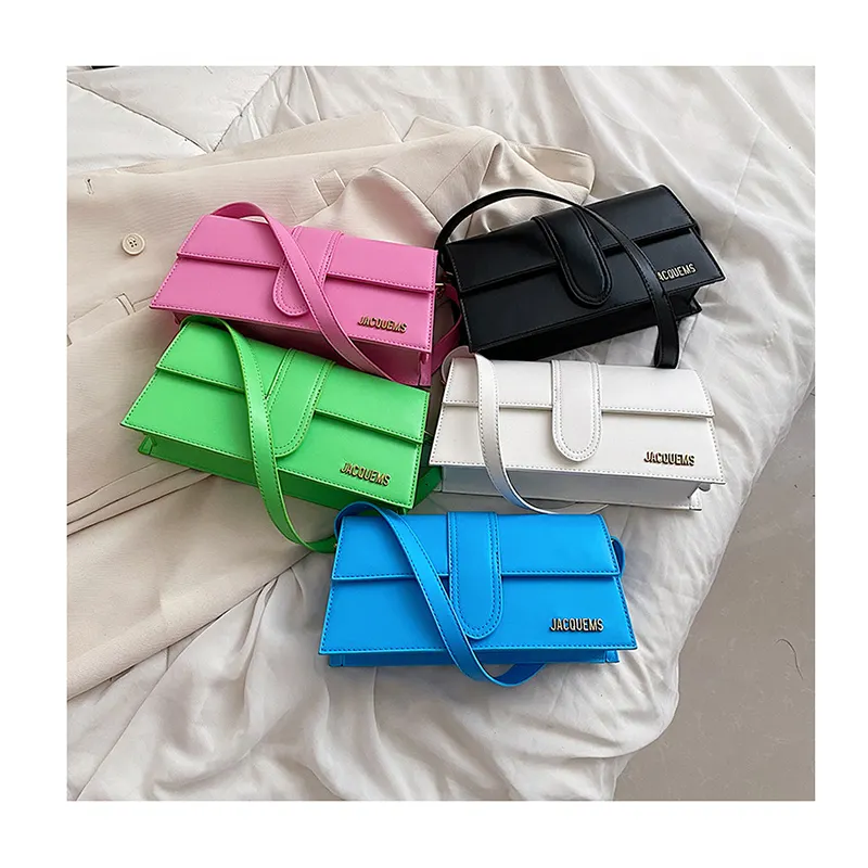 Solid Candy Color PU Leather Shoulder Bags For Women 2022 New Luxury Brand Designer High Quality Handbags Lady Underarm Satchel