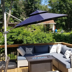 Paraguas de <span class=keywords><strong>patio</strong></span> al aire libre en voladizo colgante moderno de <span class=keywords><strong>11</strong></span> pies, precio de fábrica, impermeable, plegable para uso en <span class=keywords><strong>patio</strong></span>, hotel, Parque - Product Image 1