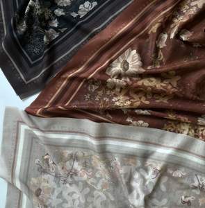 طباعة مخصصة جاميلا قطع ليزر سلسلة مونوغرام فيسكوز ممتاز باوال كارميلا القطن الفوال قطع الليزر التقطيع المنسوجة باوال - Product Image 5