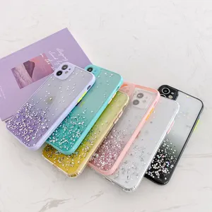 For iPhone Phone Case Bling Power Clear for i Phone 11Pro 6 7 8 Plus Luxury Glitter Cases Girls Shiny Xr Xs Max Fashion Casing