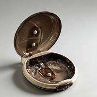 Boîte de rangement dentaire portable ronde personnalisée avec miroir, pour aligneurs et prothèses dentaires invisibles – Vente en gros
