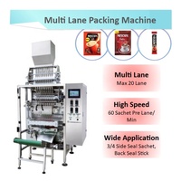 Machine d'emballage automatique multi-voies haute vitesse Gloex pour sachets de sucre, granulés, sticks et emballages à trois soudures latérales